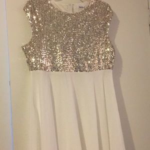 White with Gold sequins dress